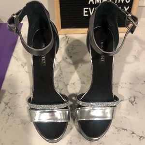 Silver heels(worn once for pictures only)